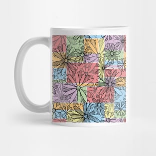 Patchwork Flowers and Stripes Pattern Mug